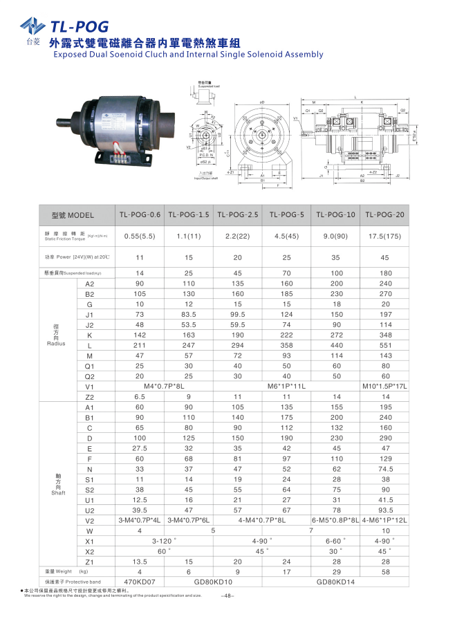外露式双电磁离合器 外露式双电磁离合器